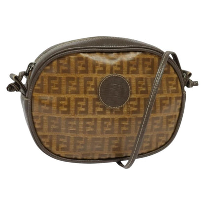 Fendi Vintage Zip Crossbody Bag Zucchino Canvas, BROWN, CANVAS, Clutche & pouche