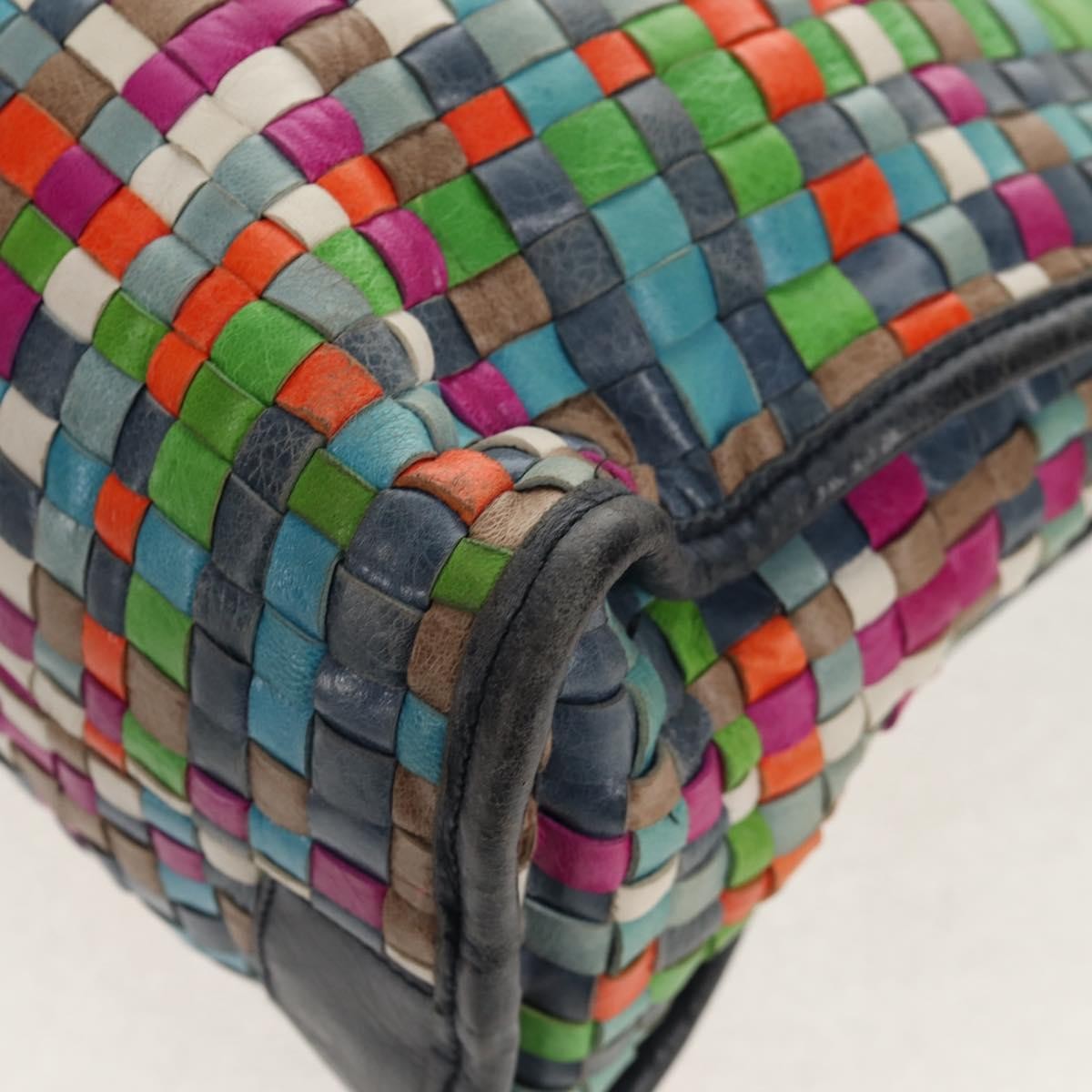 Balenciaga City Classic Studs Bag Woven Crocodile Embossed Leather, MULTICOLOUR, LEATHER, Handbag