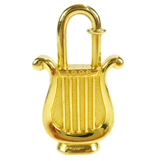 Hermes Harp Cadena Padlock 1996 Limited Metal Design, GOLD, GOLD, Charms and Keychains