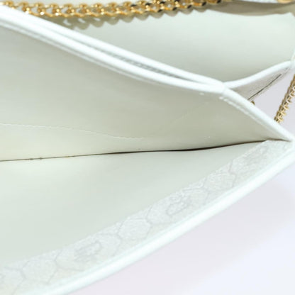 Christian Dior Vintage Honeycomb chain Canvas, WHITE, CANVAS, Handbag