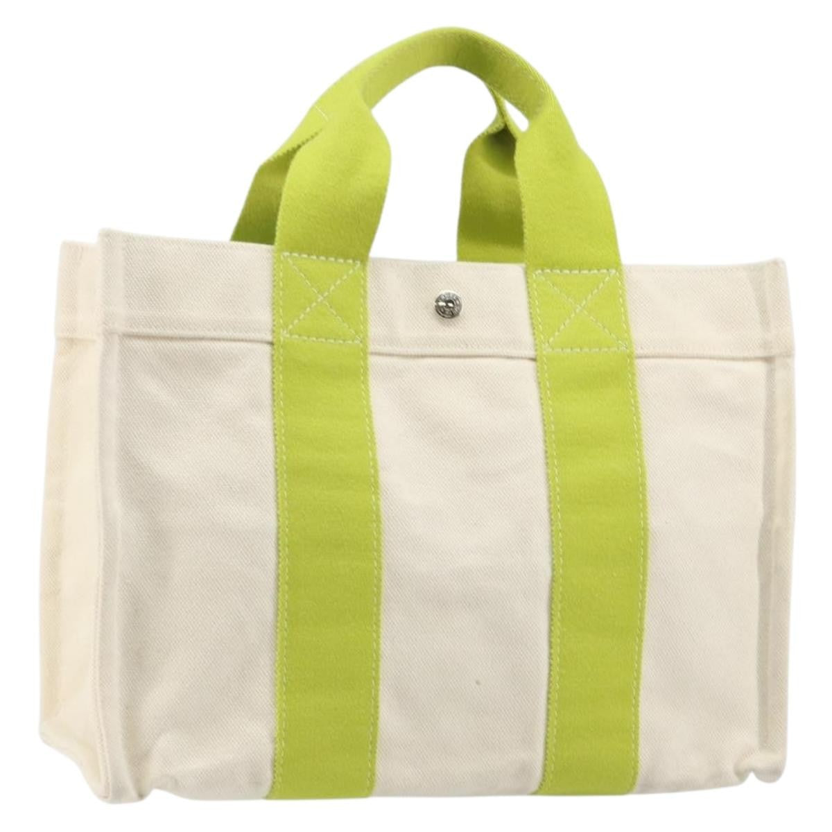 Hermes Bora Bora Tote Toile, WHITE, CANVAS, Tote bag