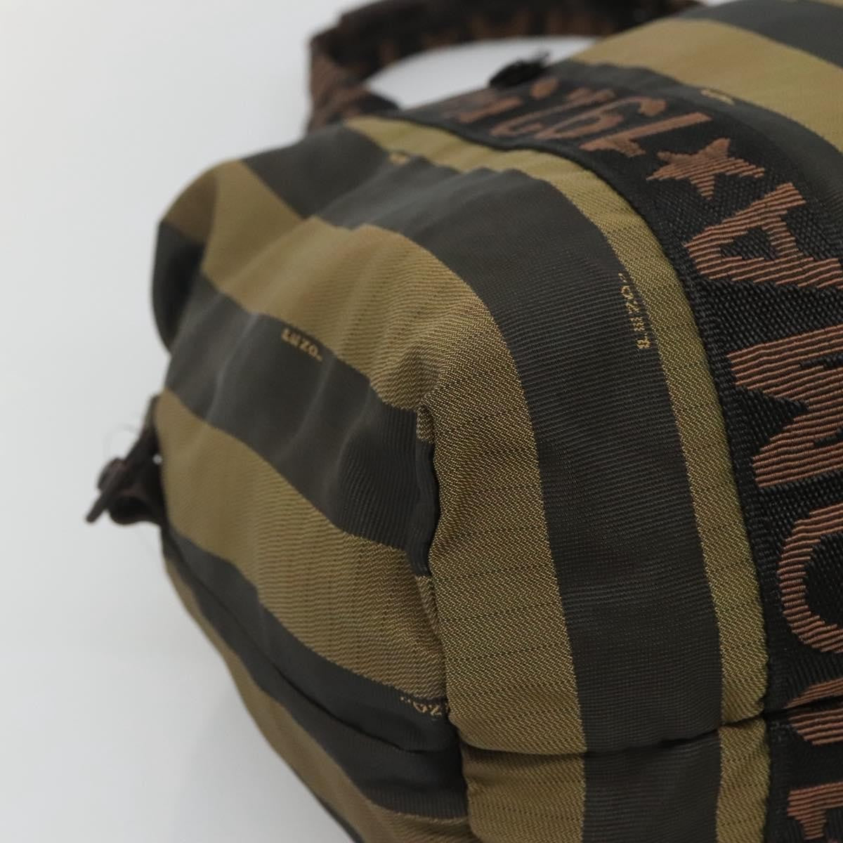 Fendi Vintage Logo Pequin Weekender Bag Canvas, BROWN, NYLON, Tote bag