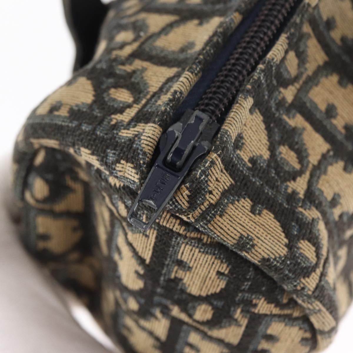 Christian Dior Vintage Trotter Handbag Canvas, NAVY, CANVAS, Handbag