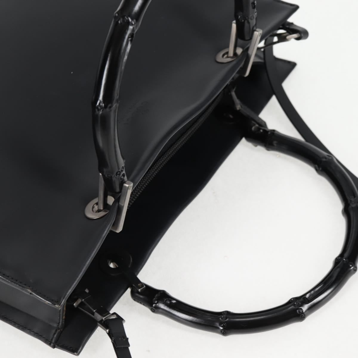 Gucci Bamboo Top Handle Convertible Tote Leather, BLACK, LEATHER, Tote bag