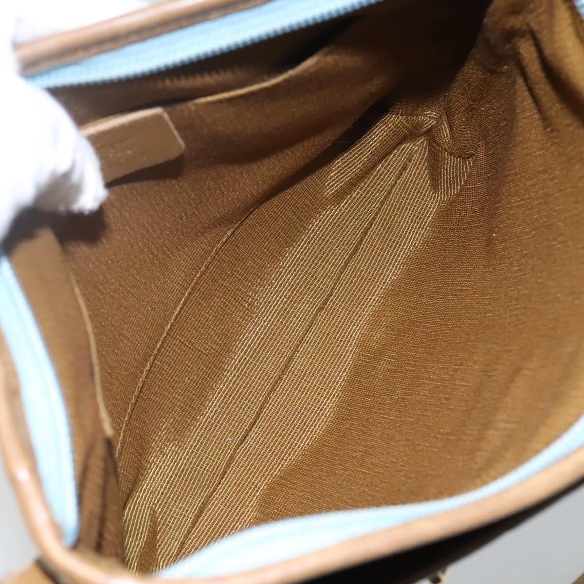 Salvatore Ferragamo Gancini Shoulder Bag Canvas, BLUE, CANVAS, Shoulder bag