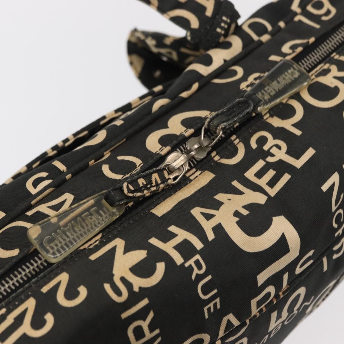 Chanel Boston Zip Tote Quilted Canvas, BLACK, CANVAS, Tote bag