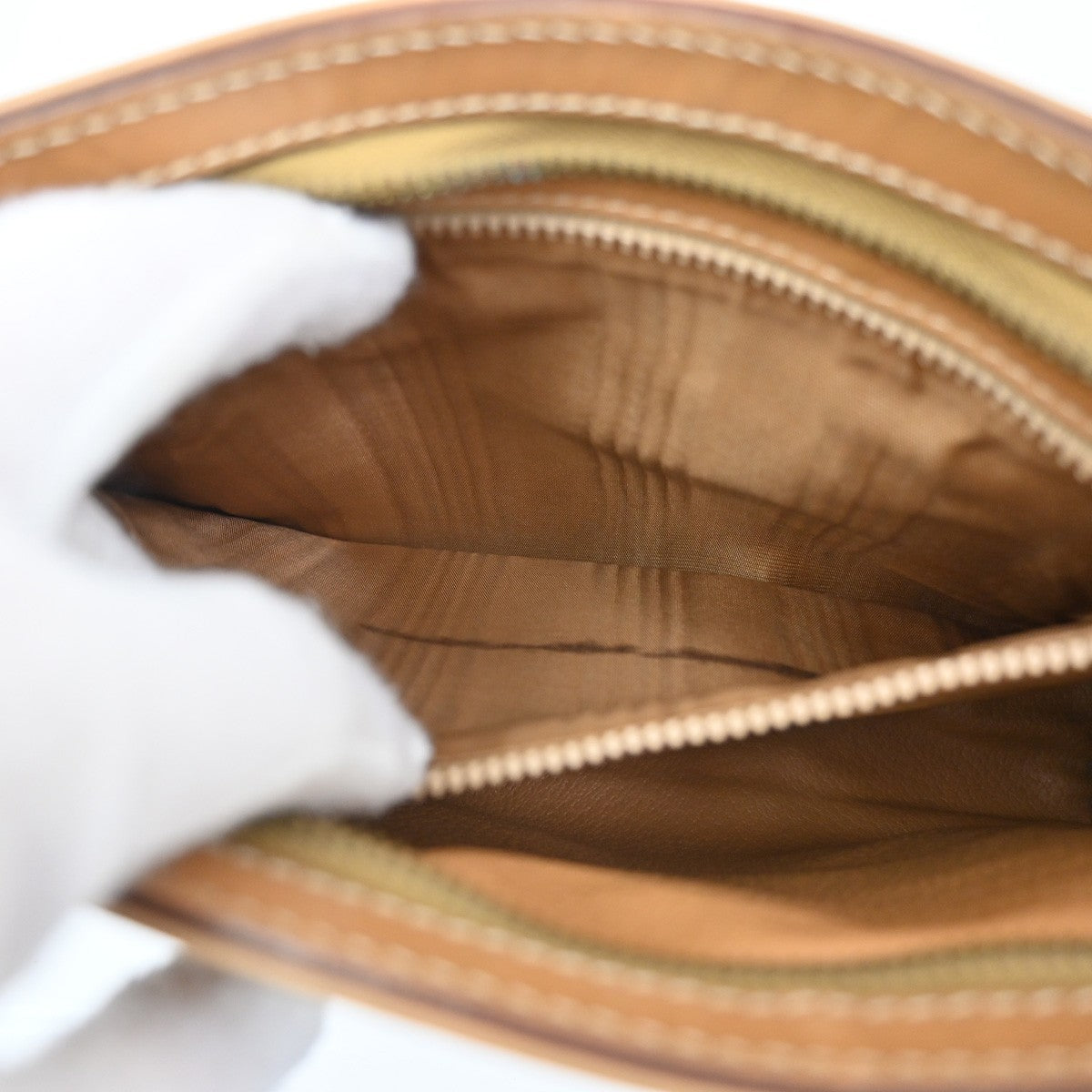 Celine Macadam Pochette Canvas and Leather, Brown, Canvas, Clutch