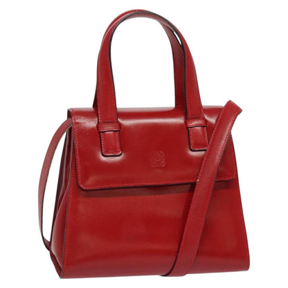 Loewe Anagram handbag Leather, RED, LEATHER, Handbag