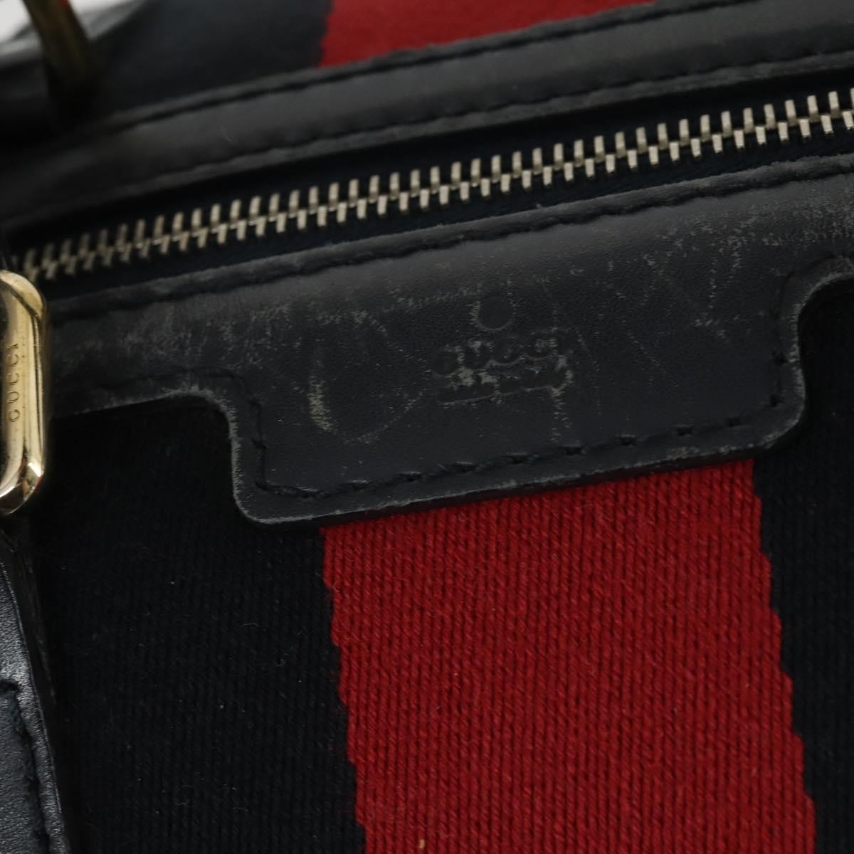 Gucci Vintage Web Boston Bag GG Canvas, NAVY, CANVAS, Handbag