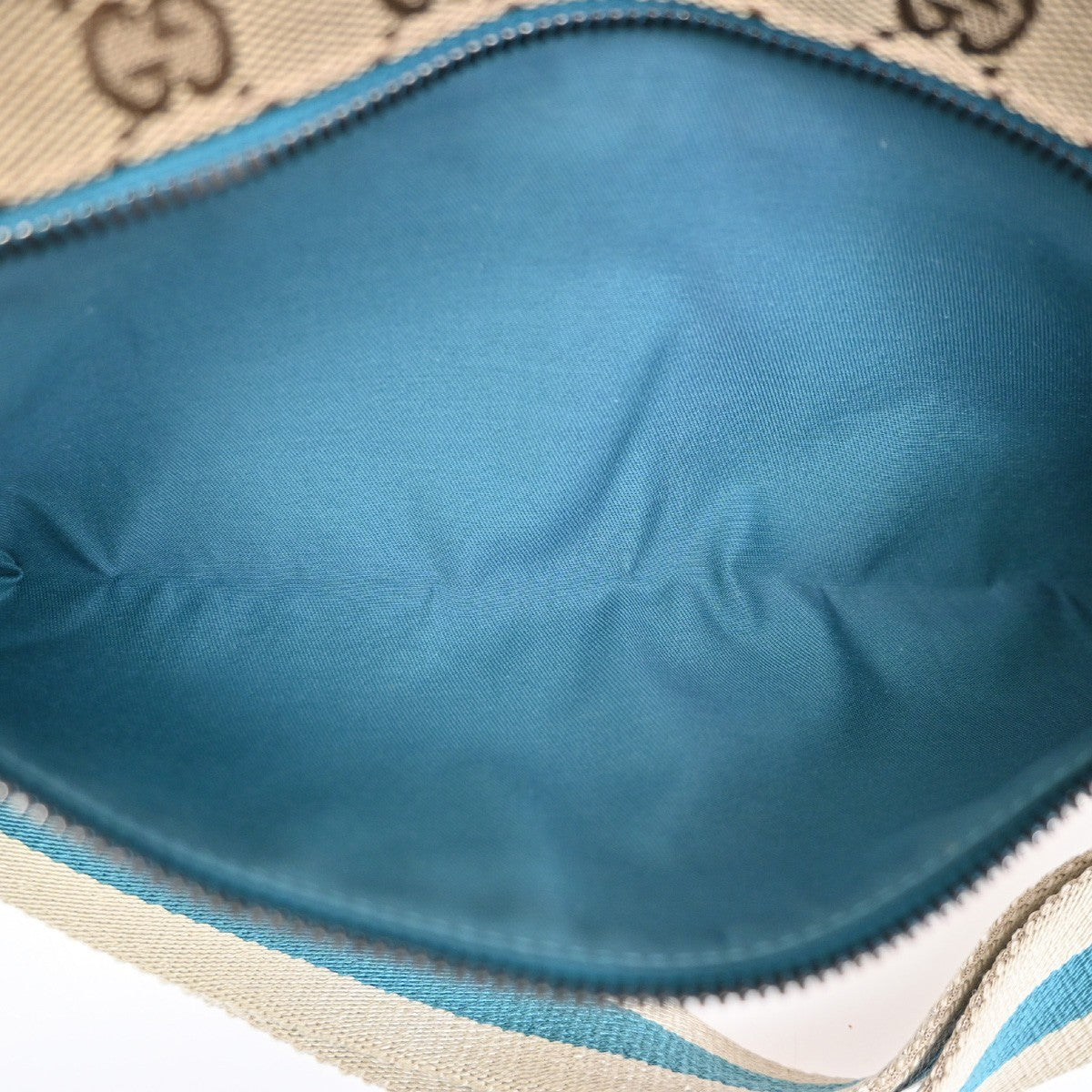 Gucci Vintage Double Belt Bag GG Canvas with Leather, BEIGE, CANVAS, Shoulder bag