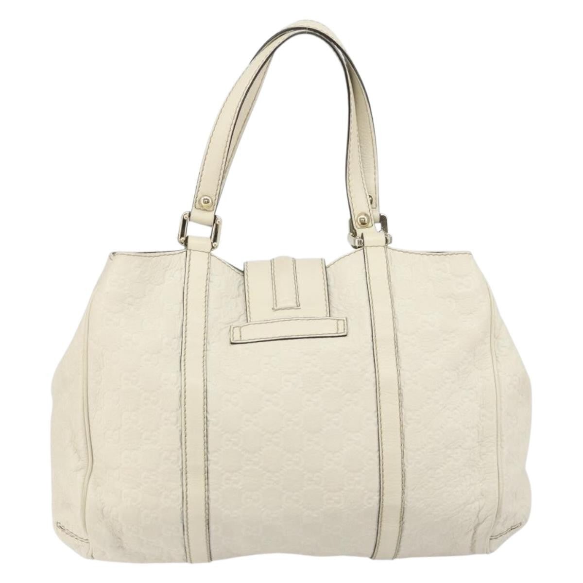 Gucci New Ladies Web Tote Guccissima Leather, WHITE, LEATHER, Tote bag