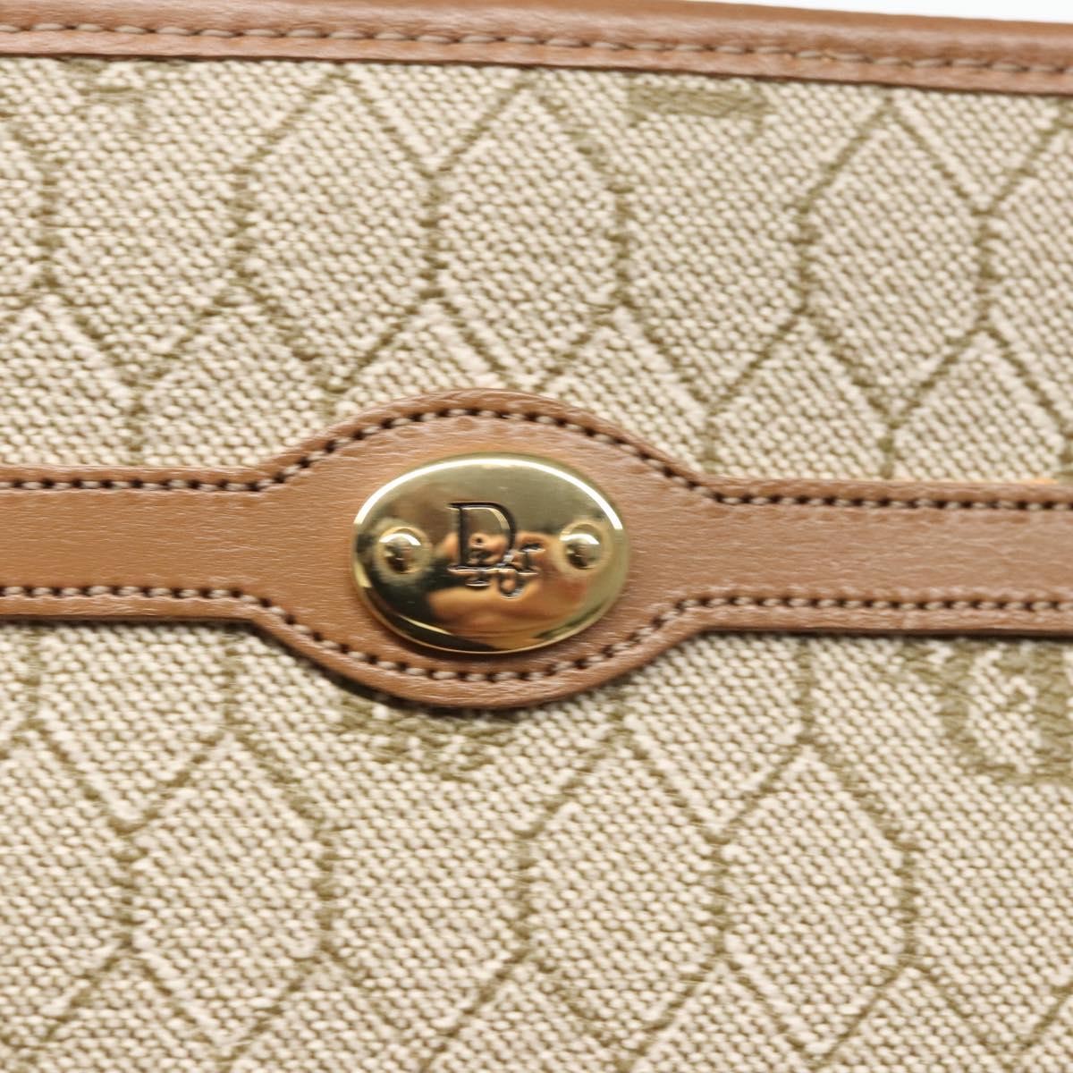 Christian Dior Vintage Honeycomb Zip Pouch Coated Canvas, BEIGE, PVC, Clutche & pouche