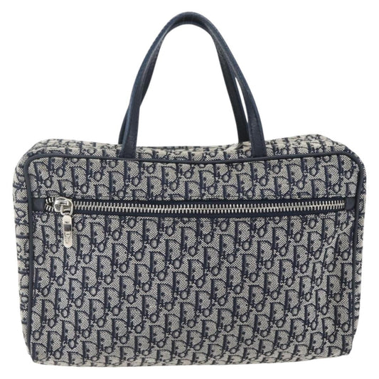 Christian Dior Vintage Trotter Handbag Canvas, NAVY, CANVAS, Handbag