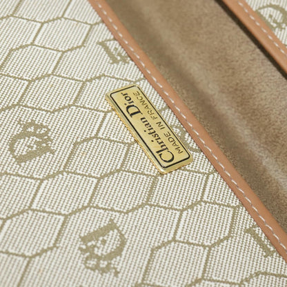 Christian Dior Vintage honeycomb clutch Canvas, BEIGE, CANVAS, Clutche & pouche