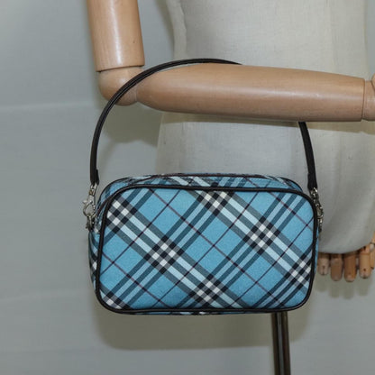 Burberry Nova Handbag Check Pattern, BLUE, NYLON, Clutche & pouche