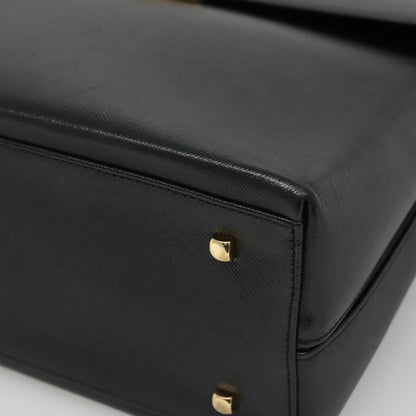 Salvatore Ferragamo Gancini Convertible Top Handle Bag Leather, BLACK, LEATHER, Handbag