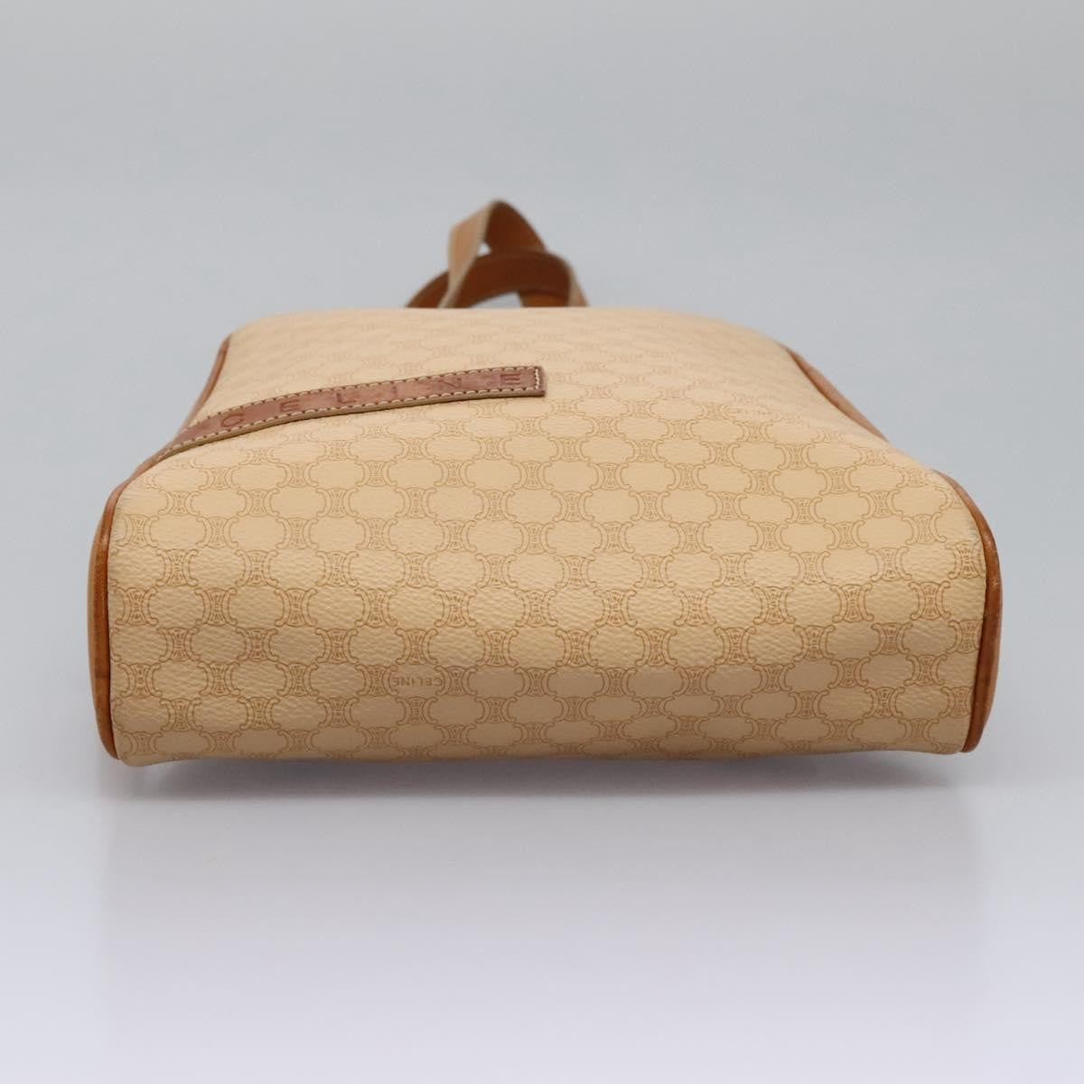 Celine Vintage Macadam Backpack Canvas and Leather, BEIGE, CANVAS, Backpack