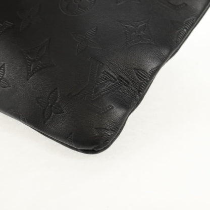 Louis Vuitton Discovery Pochette Monogram Shadow Leather, BLACK, LEATHER, Clutche & pouche