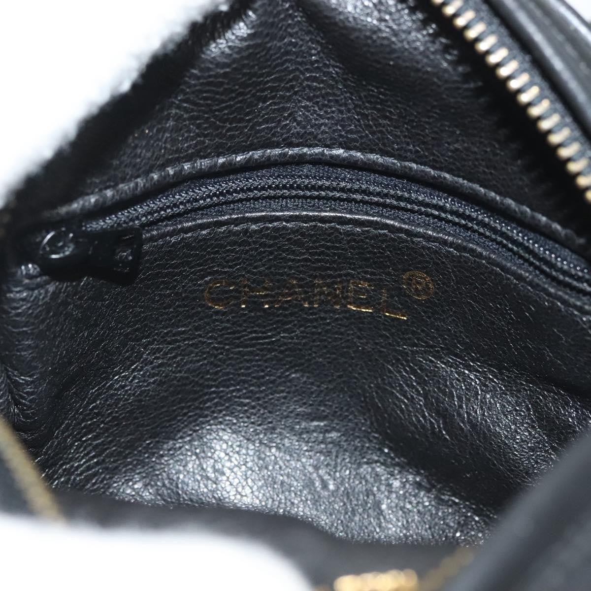 Chanel Vintage Round Tassel Crossbody Bag Quilted Satin, BLACK, SATIN, Crossbody bag