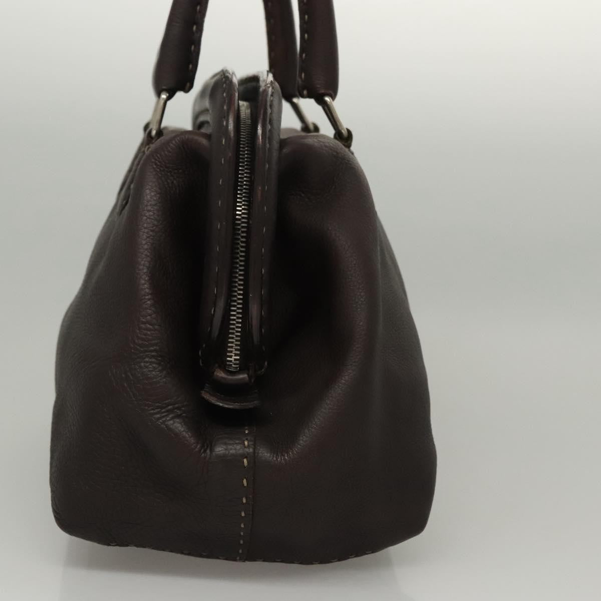 Fendi Selleria Frame Doctor Bag Leather, BROWN, LEATHER, Handbag
