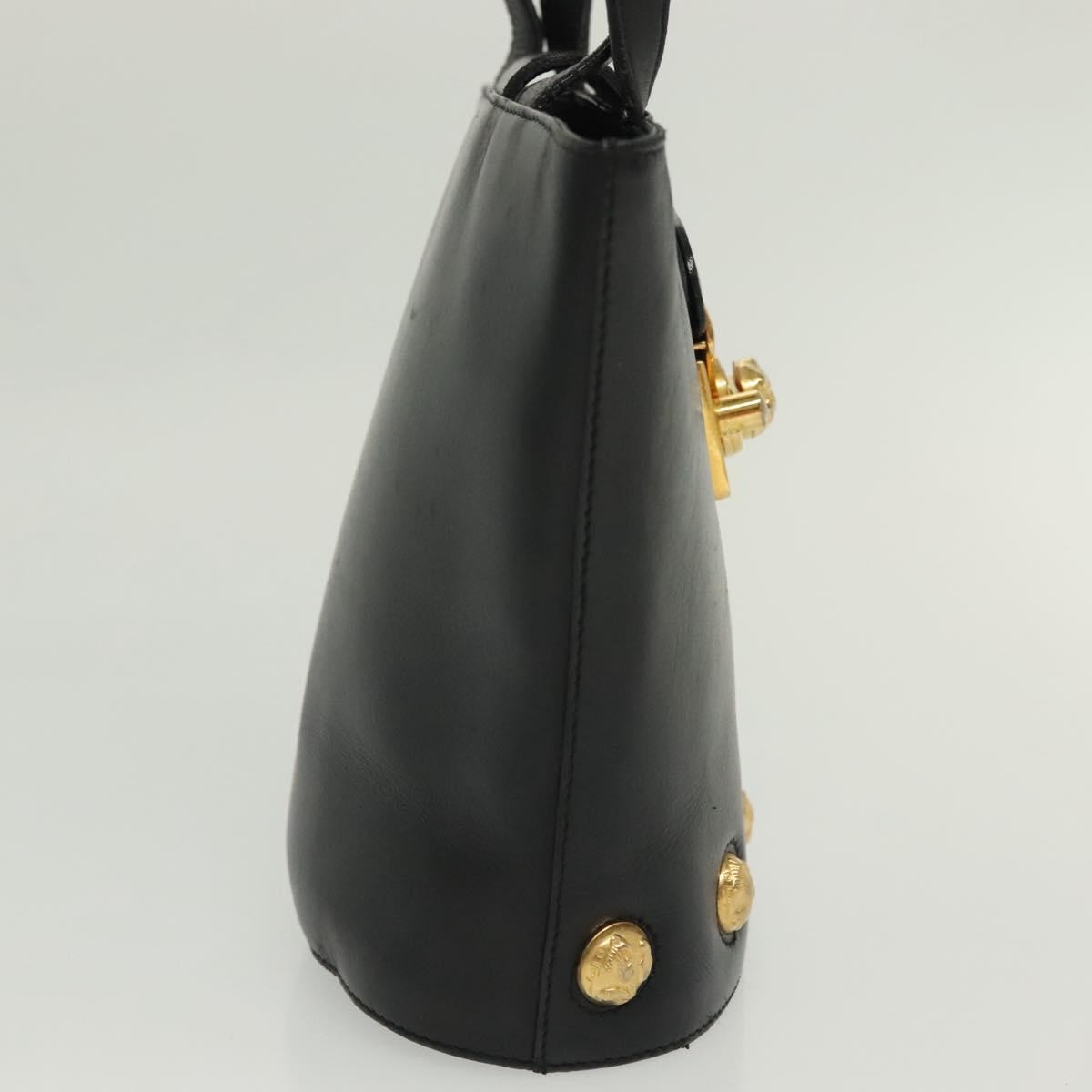 Salvatore Ferragamo Vintage Handbag Leather, BLACK, LEATHER, Handbag