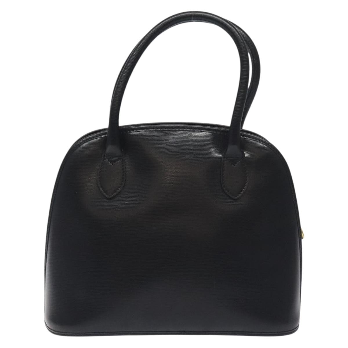 Celine Circle Logo Handbag Leather, BLACK, LEATHER, Handbag