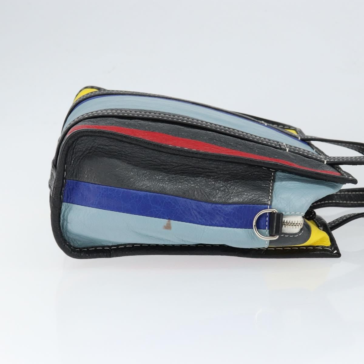 Balenciaga Bazar Convertible Tote Striped Leather, MULTICOLOUR, LEATHER, Tote bag