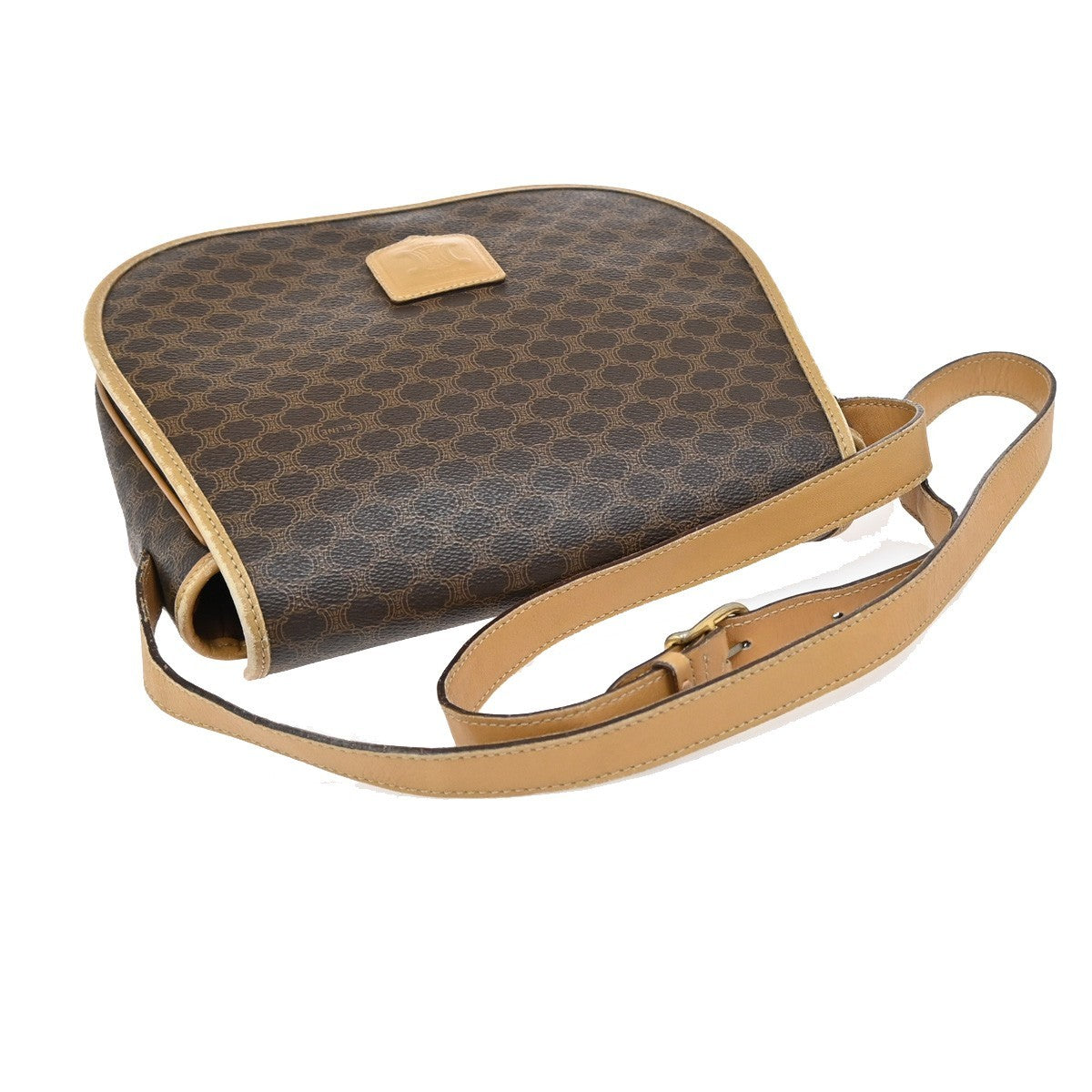 Celine Macadam Shoulder Bag PVC Leather, BROWN, PVC, Shoulder bag