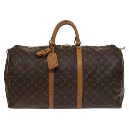 Louis Vuitton Keepall Bag Monogram Canvas, BROWN, CANVAS, Travel bag