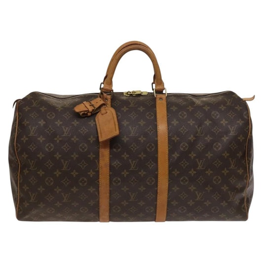 Louis Vuitton Keepall Bag Monogram Canvas, BROWN, CANVAS, Travel bag