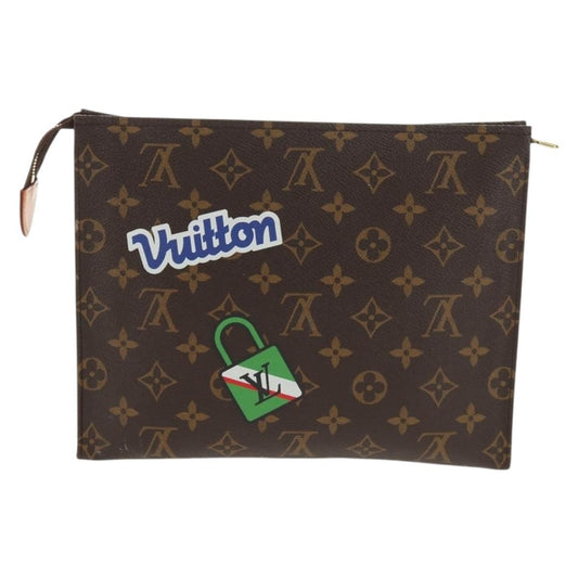 Louis Vuitton Toiletry Pouch Limited Edition Patches Monogram Canvas, BROWN, CANVAS, Clutche & pouche