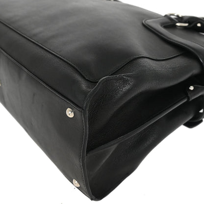 Salvatore Ferragamo Gancini handbag Leather, BLACK, LEATHER, Handbag