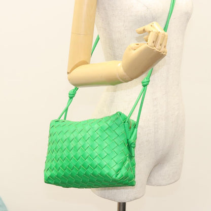 Bottega Veneta Loop Crossbody Bag Intrecciato Nappa, GREEN, LEATHER, Crossbody bag