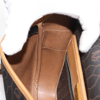 Christian Dior Vintage Honeycomb Shoulder Bag Canvas and Leather, BROWN, CANVAS, Shoulder bag