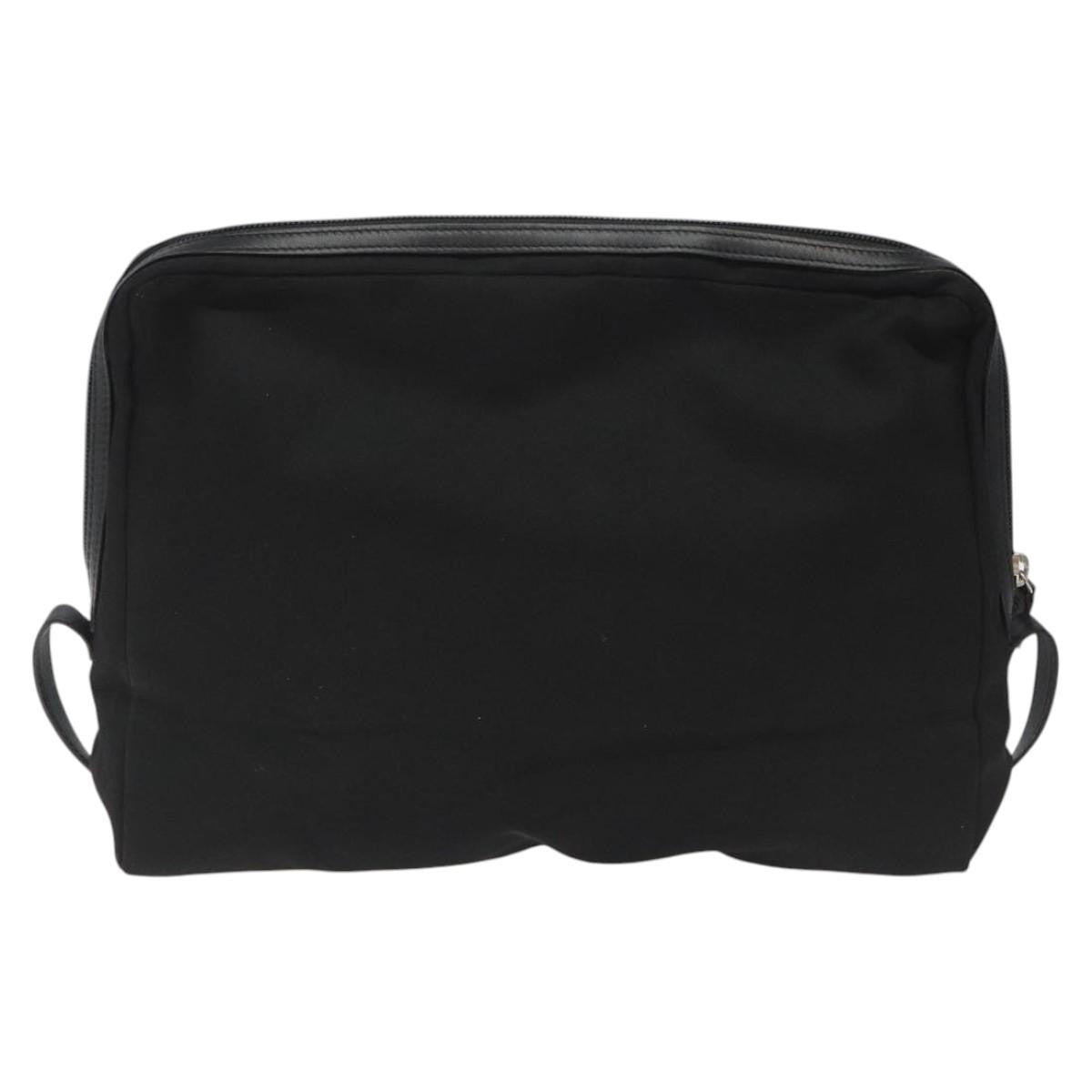 Versace Vintage Zip Pouch Canvas, BLACK, CANVAS, Clutche & pouche