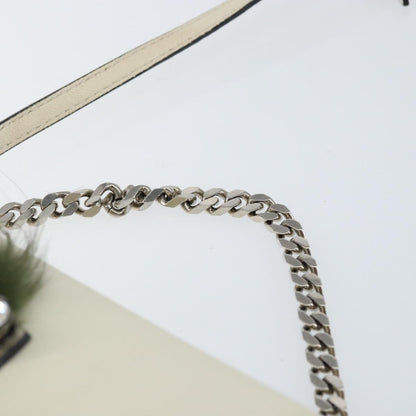 Fendi Monster Baguette Leather, WHITE, LEATHER, Shoulder bag