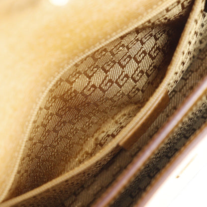 Gucci Interlocking G Buckle Messenger Bag Leather, BROWN, LEATHER, Shoulder bag