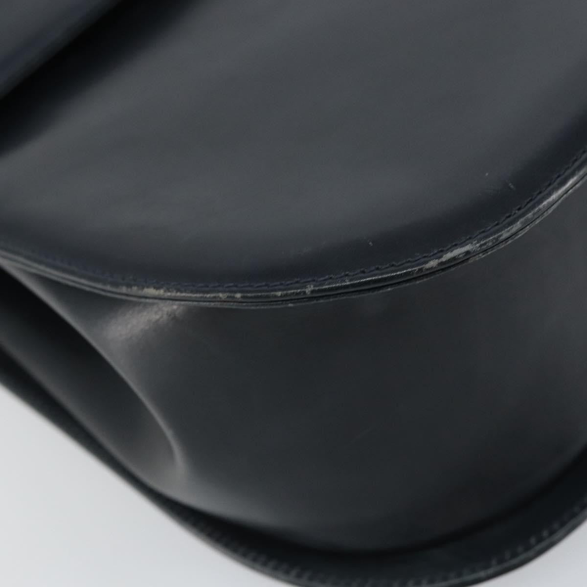 Salvatore Ferragamo Gancini Shoulder Bag Leather, NAVY, LEATHER, Shoulder bag