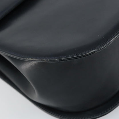 Salvatore Ferragamo Gancini Shoulder Bag Leather, NAVY, LEATHER, Shoulder bag