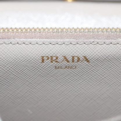 Prada Wallet on Strap Saffiano Leather, BEIGE, LEATHER, Shoulder bag