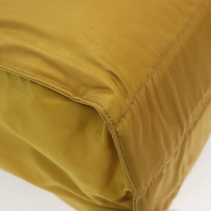 Prada Metal Handles Tote Tessuto, YELLOW, NYLON, Tote bag