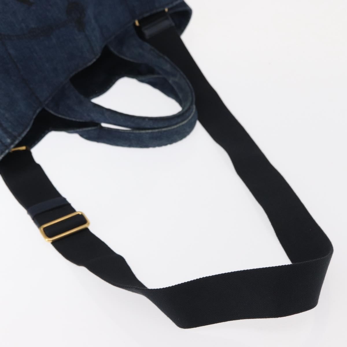 Prada Canapa Open Tote Canvas, BLUE, CANVAS, Tote bag