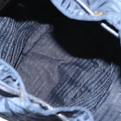 Prada Buckle Backpack Quilted Tessuto, NAVY, NYLON, Backpack