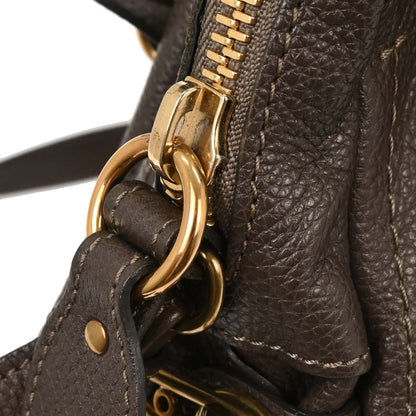 Chloe Paraty Top Handle Bag Leather, BROWN, LEATHER, Handbag