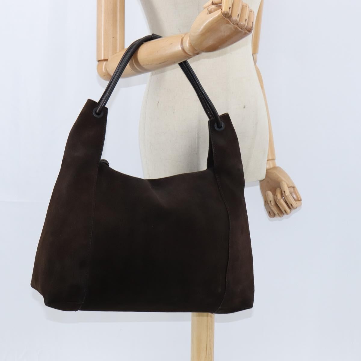 Gucci Hobo Shoulder Bag Suede, BROWN, SUEDE, Shoulder bag
