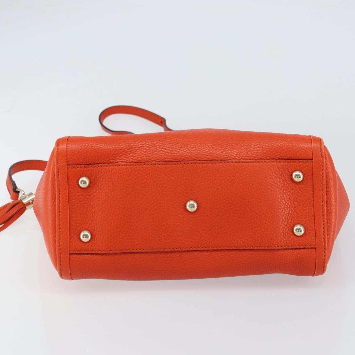Gucci Soho Convertible Top Handle Bag Leather, ORANGE, LEATHER, Handbag