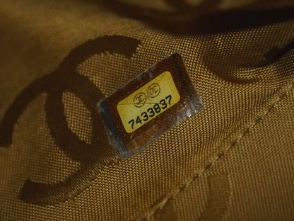 Chanel Vintage CC Tote Leather, BROWN, LEATHER, Tote bag