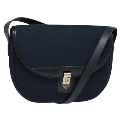 Christian Dior Vintage Trotter Shoulder Bag Canvas, NAVY, CANVAS, Shoulder bag