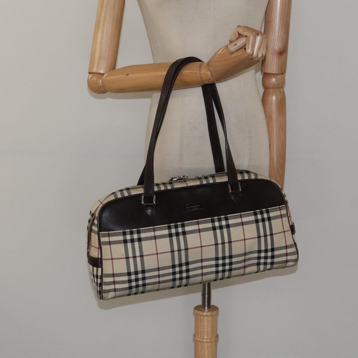 Burberry Nova Check Bowling Bag Canvas, BEIGE, NYLON, Bag