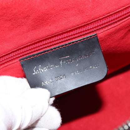 Salvatore Ferragamo Gancini Tote Leather, BLACK, LEATHER, Tote bag